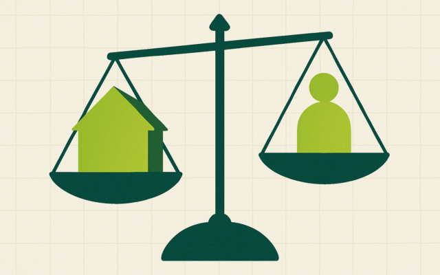 Vergleich besicherte versus unbesicherte P2P-Kredite -- abstrakte Illustration